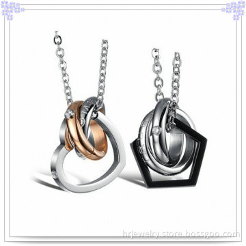 Fashion Couple Pendant Stainless Steel Necklace (HR2106)